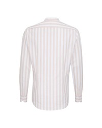 weißes und rosa vertikal gestreiftes Langarmhemd von Jacques Britt