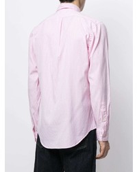 weißes und rosa vertikal gestreiftes Langarmhemd von Polo Ralph Lauren