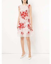 weißes und rotes bedrucktes gerade geschnittenes Kleid von Ermanno Scervino