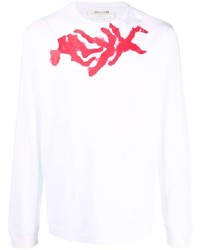 weißes und rotes bedrucktes Langarmshirt von 1017 Alyx 9Sm