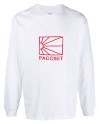 weißes und rotes bedrucktes Langarmshirt von PACCBET