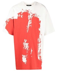 weißes und rotes bedrucktes T-Shirt mit einem Rundhalsausschnitt von A-Cold-Wall*