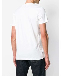 weißes und rotes bedrucktes T-Shirt mit einem Rundhalsausschnitt von Calvin Klein Jeans