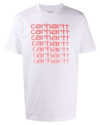 weißes und rotes bedrucktes T-Shirt mit einem Rundhalsausschnitt von Carhartt WIP