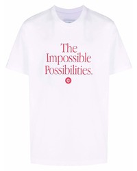 weißes und rotes bedrucktes T-Shirt mit einem Rundhalsausschnitt von Casablanca