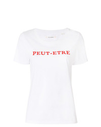 weißes und rotes bedrucktes T-Shirt mit einem Rundhalsausschnitt von Chinti & Parker