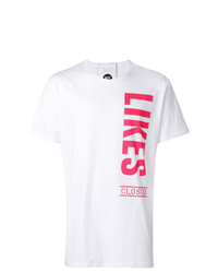 weißes und rotes bedrucktes T-Shirt mit einem Rundhalsausschnitt von Closed