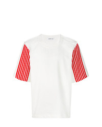 weißes und rotes bedrucktes T-Shirt mit einem Rundhalsausschnitt von Dima Leu