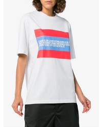 weißes und rotes bedrucktes T-Shirt mit einem Rundhalsausschnitt von Calvin Klein Jeans Est. 1978