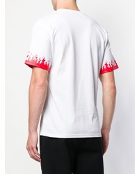 weißes und rotes bedrucktes T-Shirt mit einem Rundhalsausschnitt von Vision Of Super