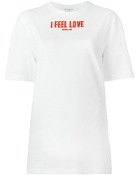 weißes und rotes bedrucktes T-Shirt mit einem Rundhalsausschnitt von Givenchy