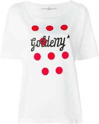 weißes und rotes bedrucktes T-Shirt mit einem Rundhalsausschnitt von Golden Goose Deluxe Brand
