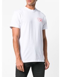 weißes und rotes bedrucktes T-Shirt mit einem Rundhalsausschnitt von Vans