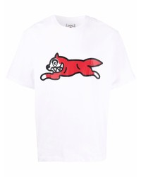 weißes und rotes bedrucktes T-Shirt mit einem Rundhalsausschnitt von Icecream