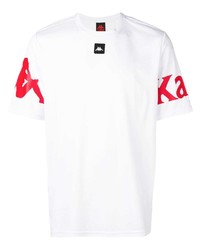 weißes und rotes bedrucktes T-Shirt mit einem Rundhalsausschnitt von Kappa
