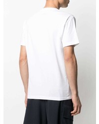 weißes und rotes bedrucktes T-Shirt mit einem Rundhalsausschnitt von Stone Island