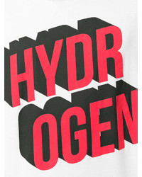 weißes und rotes bedrucktes T-Shirt mit einem Rundhalsausschnitt von Hydrogen