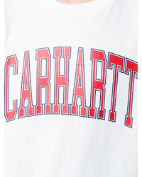 weißes und rotes bedrucktes T-Shirt mit einem Rundhalsausschnitt von Carhartt