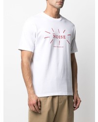 weißes und rotes bedrucktes T-Shirt mit einem Rundhalsausschnitt von Undercover