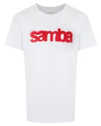 weißes und rotes bedrucktes T-Shirt mit einem Rundhalsausschnitt von OSKLEN