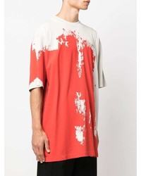 weißes und rotes bedrucktes T-Shirt mit einem Rundhalsausschnitt von A-Cold-Wall*