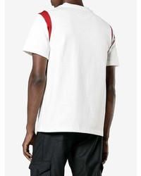 weißes und rotes bedrucktes T-Shirt mit einem Rundhalsausschnitt von Calvin Klein 205W39nyc