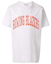 weißes und rotes bedrucktes T-Shirt mit einem Rundhalsausschnitt von ROWING BLAZERS