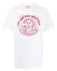 weißes und rotes bedrucktes T-Shirt mit einem Rundhalsausschnitt von Stella McCartney