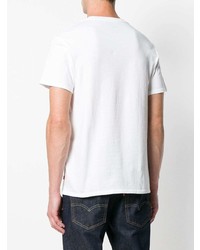 weißes und rotes bedrucktes T-Shirt mit einem Rundhalsausschnitt von Levi's