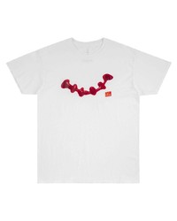 weißes und rotes bedrucktes T-Shirt mit einem Rundhalsausschnitt von Travis Scott Astroworld