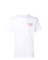 weißes und rotes bedrucktes T-Shirt mit einem Rundhalsausschnitt von Vans