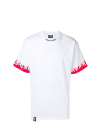 weißes und rotes bedrucktes T-Shirt mit einem Rundhalsausschnitt von Vision Of Super