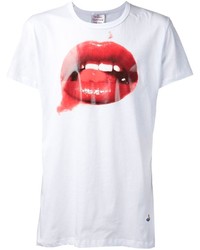 weißes und rotes bedrucktes T-Shirt mit einem Rundhalsausschnitt von Vivienne Westwood