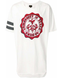 weißes und rotes bedrucktes T-Shirt mit einem Rundhalsausschnitt von Vivienne Westwood