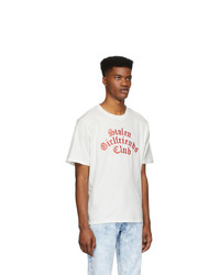 weißes und rotes bedrucktes T-Shirt mit einem Rundhalsausschnitt von Stolen Girlfriends Club