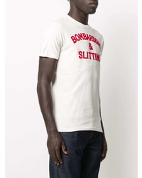 weißes und rotes bedrucktes T-Shirt mit einem Rundhalsausschnitt von MC2 Saint Barth