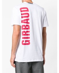 weißes und rotes bedrucktes T-Shirt mit einem Rundhalsausschnitt von Closed