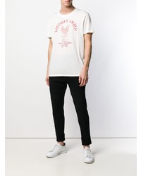 weißes und rotes bedrucktes T-Shirt mit einem Rundhalsausschnitt von Zadig & Voltaire