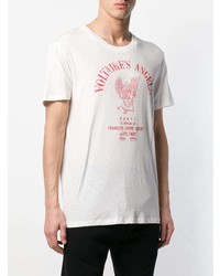 weißes und rotes bedrucktes T-Shirt mit einem Rundhalsausschnitt von Zadig & Voltaire