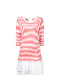 weißes und rotes horizontal gestreiftes Freizeitkleid von Boutique Moschino