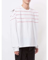 weißes und rotes horizontal gestreiftes Langarmshirt von Y/Project