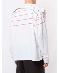 weißes und rotes horizontal gestreiftes Langarmshirt von Y/Project