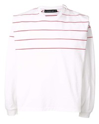 weißes und rotes horizontal gestreiftes Langarmshirt von Y/Project