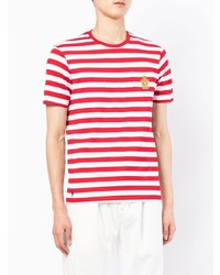 weißes und rotes horizontal gestreiftes T-Shirt mit einem Rundhalsausschnitt von Polo Ralph Lauren