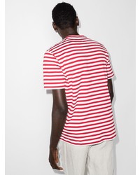 weißes und rotes horizontal gestreiftes T-Shirt mit einem Rundhalsausschnitt von Eleventy