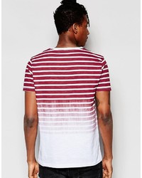 weißes und rotes horizontal gestreiftes T-Shirt mit einem Rundhalsausschnitt von Asos