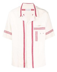 weißes und rotes Kurzarmhemd von Maison Margiela