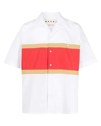weißes und rotes Kurzarmhemd von Marni