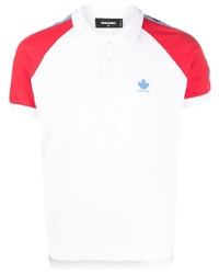weißes und rotes Polohemd von DSQUARED2