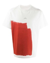 weißes und rotes T-Shirt mit einem Rundhalsausschnitt von A-Cold-Wall*